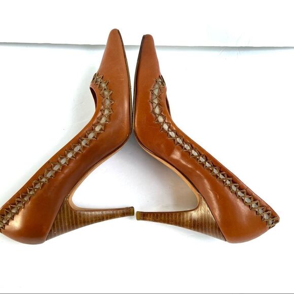 Johnston and Murphy leather lace up side heels. Sz 9 - Picture 6 of 9